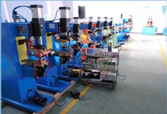 Resistance welding equipment prepared for factory testing