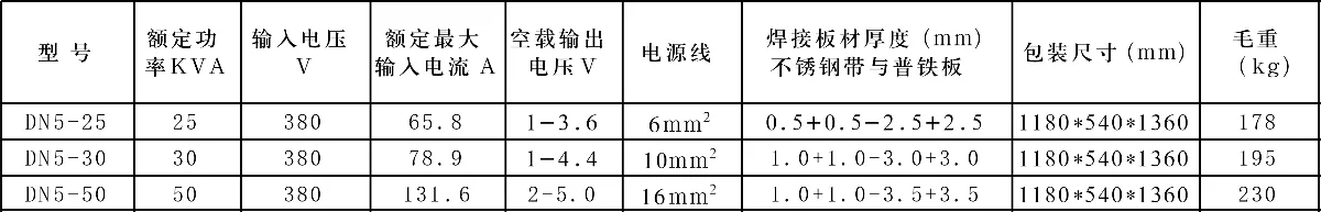 新星DN5电阻点焊机参数