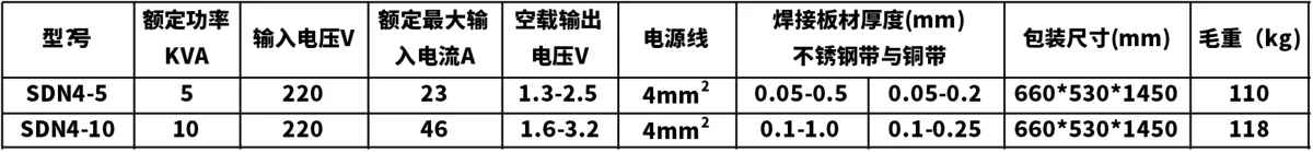 新星SDN4铜带电阻点焊机参数